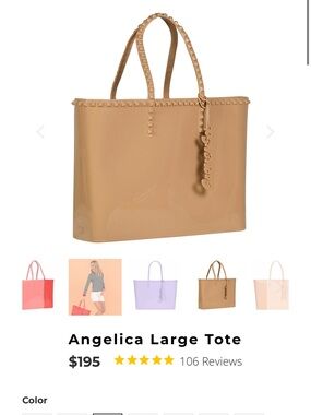Angelica Glossy Tote in Tan